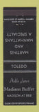 Matchbook Cover - Noble Jones Madison Buffet Toledo OH