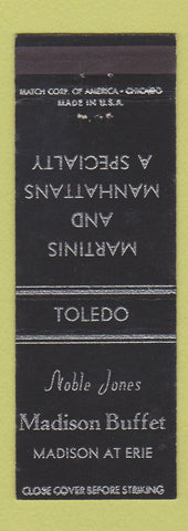 Matchbook Cover - Noble Jones Madison Buffet Toledo OH