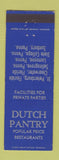 Matchbook Cover - Dutch Pantry St Petersburg Clearwater FL Sunbury Lemoyne PA