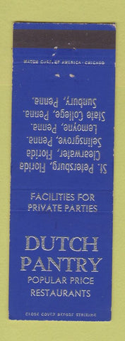 Matchbook Cover - Dutch Pantry St Petersburg Clearwater FL Sunbury Lemoyne PA