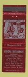 Matchbook Cover - Europa Restaurant German