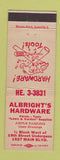 Matchbook Cover - Albright's Hardware