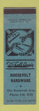 Matchbook Cover - Roosevelt Hardware WEAR
