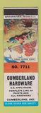 Matchbook Cover - Cumberland Hardware Cumberland IN