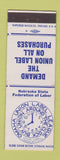 Matchbook Cover - Omaha Union Label League NE