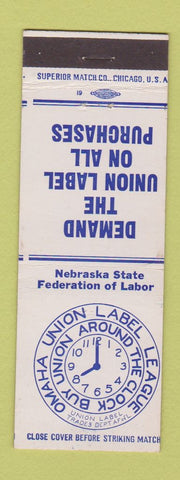 Matchbook Cover - Omaha Union Label League NE