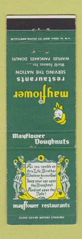 Matchbook Cover - Mayflower Restaurants Waffles Pancakes