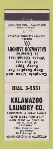 Matchbook Cover - Kalamazoo Laundry MI WEAR