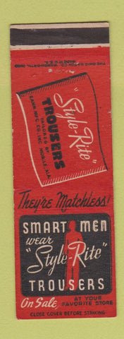 Matchbook Cover - Style Rite Men's Clothes