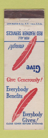 Matchbook Cover - Red Feather Service