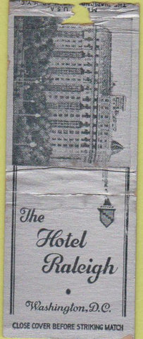 Matchbook Cover - Hotel Raleigh Washington DC BOBTAIL