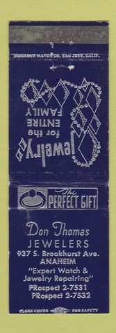 Matchbook Cover - Don Thomas Jewelry Anaheim CA WEAR