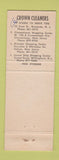 Matchbook Cover - Crown Cleaners