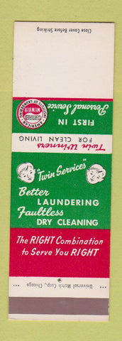 Matchbook Cover - Twin Winners Laundry SAMPLE