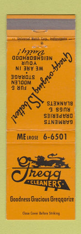 Matchbook Cover - Gregg Cleaners