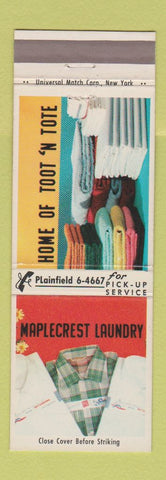 Matchbook Cover - Maplecrest Laundry Plainfield Watchung Hillsboro NJ