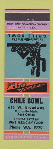 Matchbook Cover - Chile Bowl Restaurant Mexican
