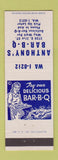 Matchbook Cover - Anthony's BBQ girlie