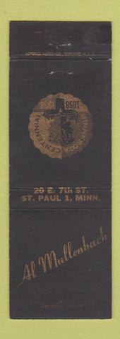 Matchbook Cover - Al Mullenbach St Paul MN 100th Centennial Minnesota 1958