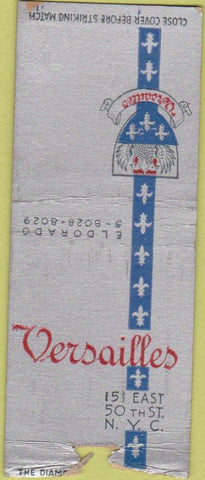 Matchbook Cover - Versailles New York City BOBTAIL