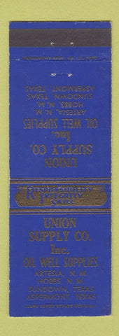 Matchbook Cover - Union Supply Artesia Hobbs NM Sundown Aspermont TX oil well