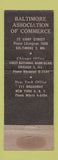 Matchbook Cover - Baltimore Association of Commerce MD