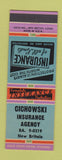 Matchbook Cover - Cichowski Insurance New Britain CT