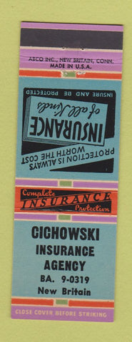 Matchbook Cover - Cichowski Insurance New Britain CT