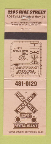 Matchbook Cover - Roseville Crossing Restaurant MN WEAR