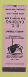 Matchbook Cover - DC Catering Long Beach CA Concord NH LAVENDER