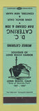 Matchbook Cover - DC Catering Long Beach CA Concord NH TEAL