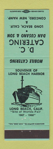 Matchbook Cover - DC Catering Long Beach CA Concord NH TEAL