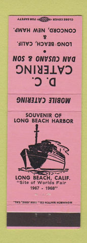 Matchbook Cover - DC Catering Long Beach CA Concord NH PINK