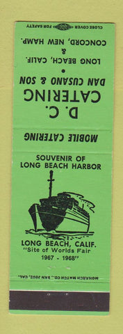 Matchbook Cover - DC Catering Long Beach CA Concord NH GREEN