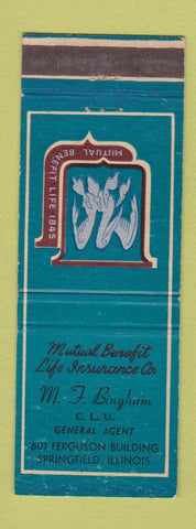 Matchbook Cover - MF Bingham Insurance Springfield IL