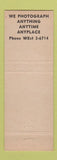 Matchbook Cover - Taylor Photos Monkey photography
