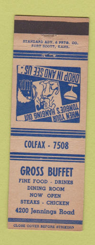 Matchbook Cover - Gross Buffet St Louis MO