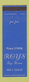 Matchbook Cover - Roy's Tap Room