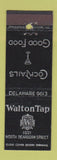 Matchbook Cover - Walton Tap Chicago IL