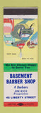 Matchbook Cover - Basement Barber Shop