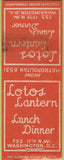Matchbook Cover - Lotos Lantern Washington DC WORN BOBTAIL