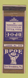 Matchbook Cover - Elks Lodge East Stroudsburg PA