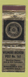 Matchbook Cover - American Legion Wilmore Richter Arvada Colorado WORN
