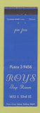 Matchbook Cover - Roy's Tap Room
