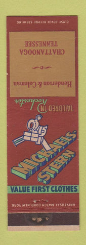 Matchbook Cover - Michaels Stern Men's Clotehs Chattanooga TN WEAR
