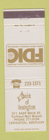 Matchbook Cover - Bank of Lexington KY