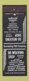 Matchbook Cover - Re Weaving Shop clothing repair Mobile AL