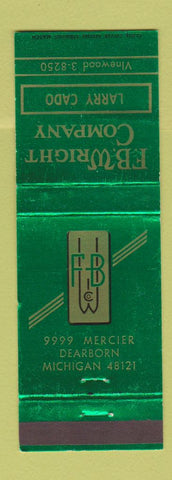 Matchbook Cover - FB Wright Dearborn MI V Belts Hose WEAR