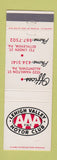 Matchbook Cover - Lehigh Valley Motor Club AAA Allentown Bethlehem PA