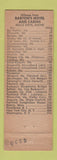 Matchbook Cover - Barton's Motel Cabins Hulls Cove ME